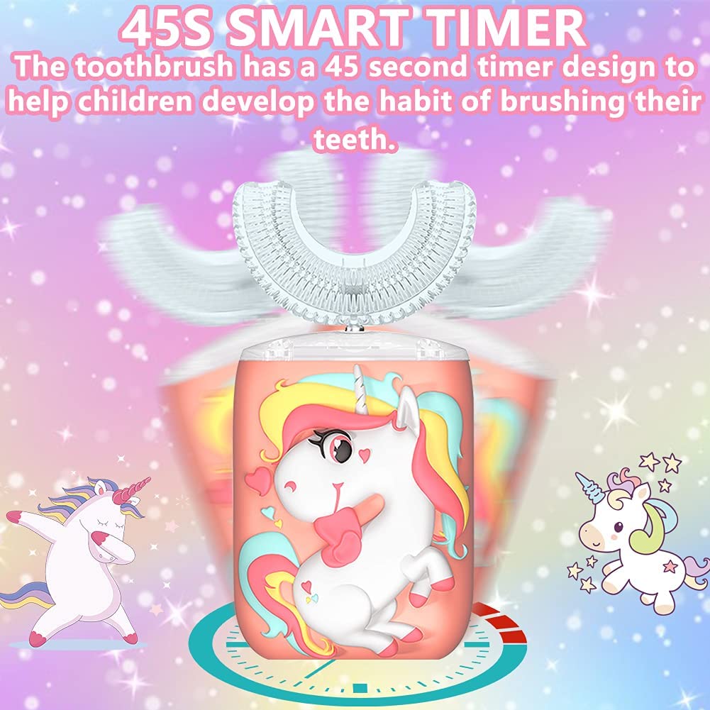 Ultra Sonic Silicone U Shape Toothbrush For Kids Smart Electronic Automatic USB Rechargeable Tooth brush Children IPX7 Waterproof Safe Use Teeth Clean