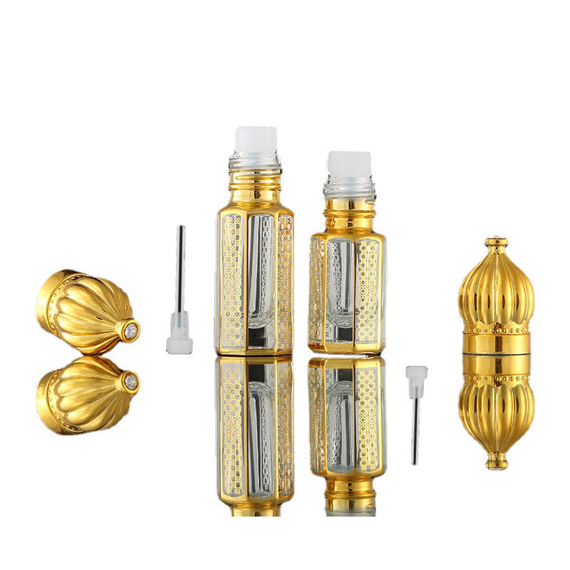 3ml 6ml Attar Arabian Oud Perfume Essential Oil Bottle with Glass Dropper Stick Refillable Cosmetic Containers 12pcs/lot P328
