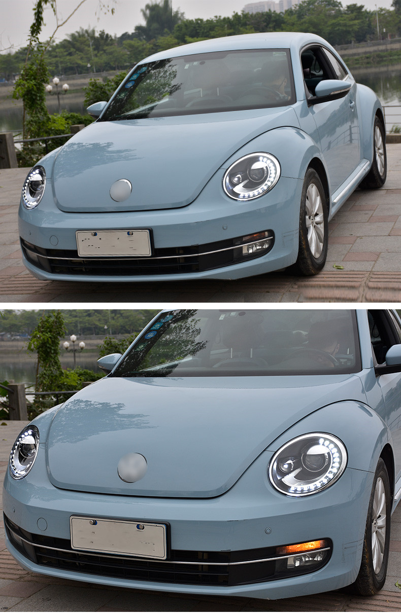 2pcs demon eye headlights assembly For VW Beetle LED Headlight 20 13-20 21 bifocal Xenon lens DRL turn signal light
