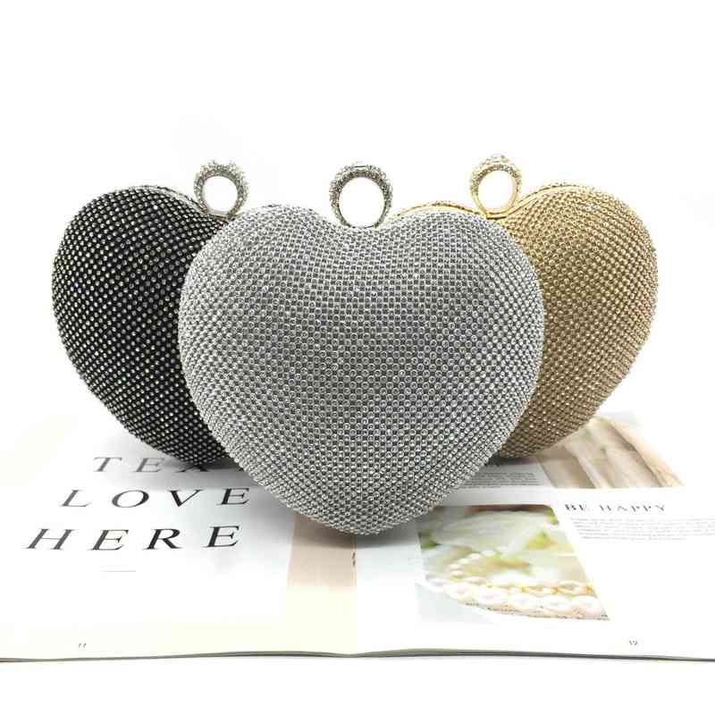 2019 New Gold Silver Crystal Women Heart Metal Handbag Evening Bag Wedding Diamond Bridal Party Handbags Women Day Clutch Purses T220727
2019 New Gold Silver Crystal Women Heart Metal Handbag Evening Bag Wedding Diamond Bridal Party Handbags Women Day Clutch Purses T220727