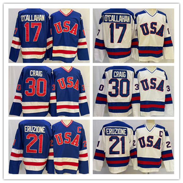 Hockey Jerseys Eruzione 21 Craig 30 O'callahan 17 Jersey Team US A Blue And White Color Size -XXXL Stitched Men
Hockey Jerseys Eruzione 21 Craig 30 O'callahan 17 Jersey Team US A Blue And White Color Size -XXXL Stitched Men