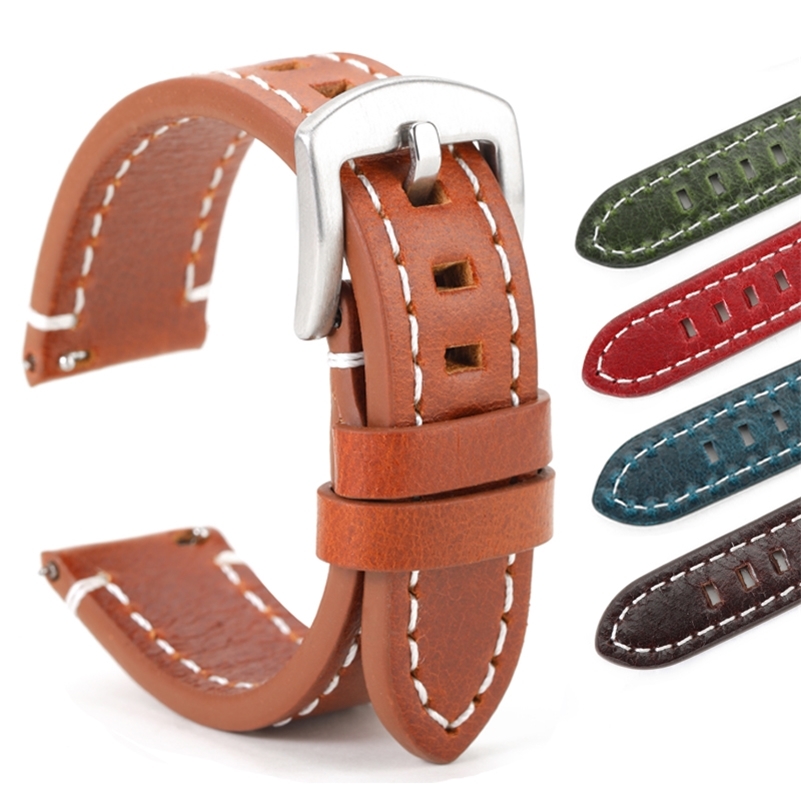 Handmade Watch Strap Retro Colorful Oil Wax Leather Watchband 20mm 22mm Brown Blue Green Wristband Watch Accessories 220811
Handmade Watch Strap Retro Colorful Oil Wax Leather Watchband 20mm 22mm Brown Blue Green Wristband Watch Accessories 220811