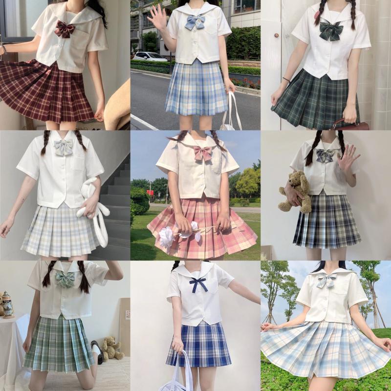 Clothing Sets Full Set Kanto Neck School Girl Uniform Pleated Skirts High Waist A-Line Plaid Skirt Sexy JK Uniforms For WomanClothing, Hawthorn
Clothing Sets Full Set Kanto Neck School Girl Uniform Pleated Skirts High Waist A-Line Plaid Skirt Sexy JK Uniforms For WomanClothing, Hawthorn