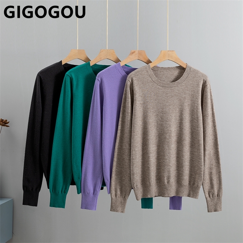 GIGOGOU Spring Autumn Basic Women Knitted Sweater Top Fashion Casual Soft Jumper Long Sleeves ladies Warm Sweater Jersey 220813, Khaki o231
GIGOGOU Spring Autumn Basic Women Knitted Sweater Top Fashion Casual Soft Jumper Long Sleeves ladies Warm Sweater Jersey 220813, Khaki o231