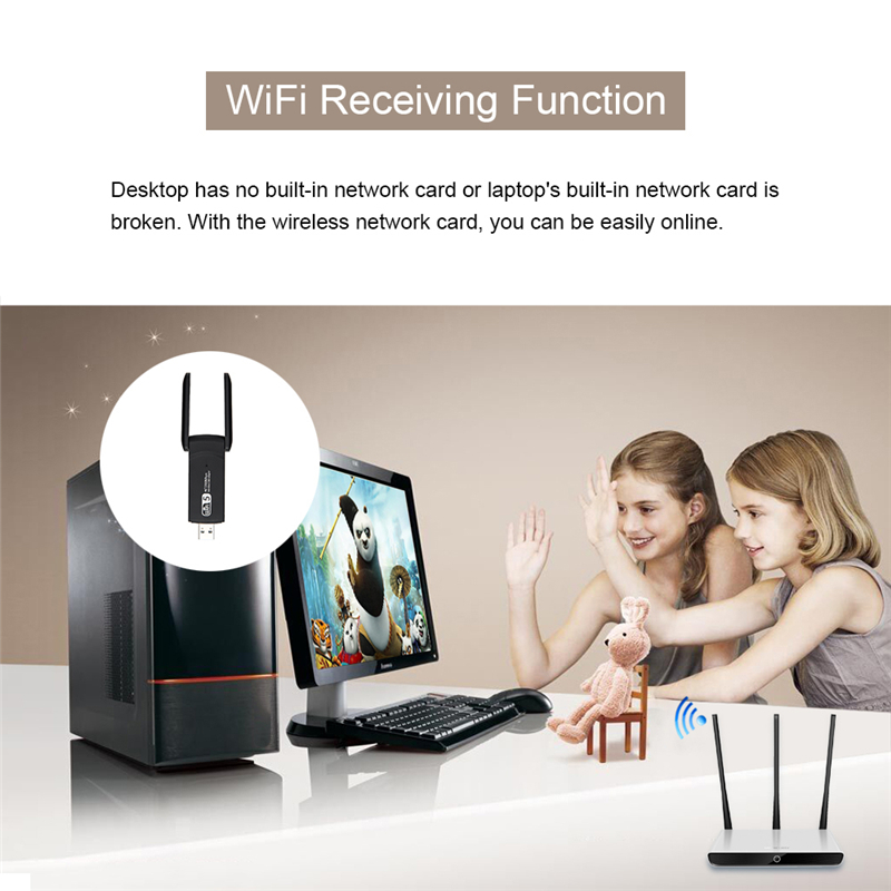 24G 5G 1200Mbps Usb Wireless Network Card Dongle Antenna AP Wifi Adapter Dual Band WiFi Usb 30 Lan Ethernet 1200M
