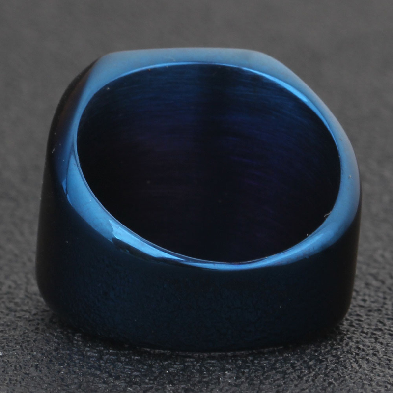 Smooth Surface Custom Signet Logo Stainless Steel Ring Men Style Customized Name Words Engraved Jewelry
