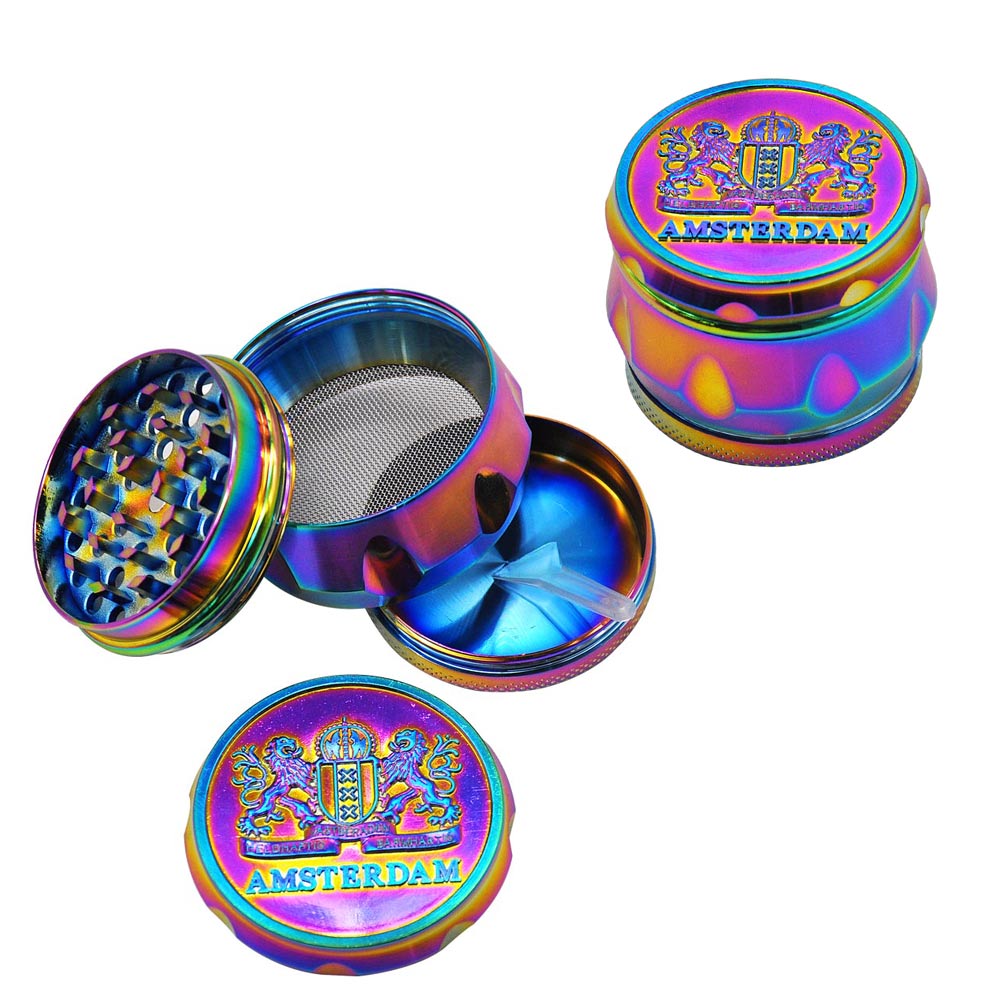 Smoking Accessories Rainbow Zinc Alloy Metal Herb Grinder 53MM 4 Piece Srp Diamond Teeth
Smoking Accessories Rainbow Zinc Alloy Metal Herb Grinder 53MM 4 Piece Srp Diamond Teeth