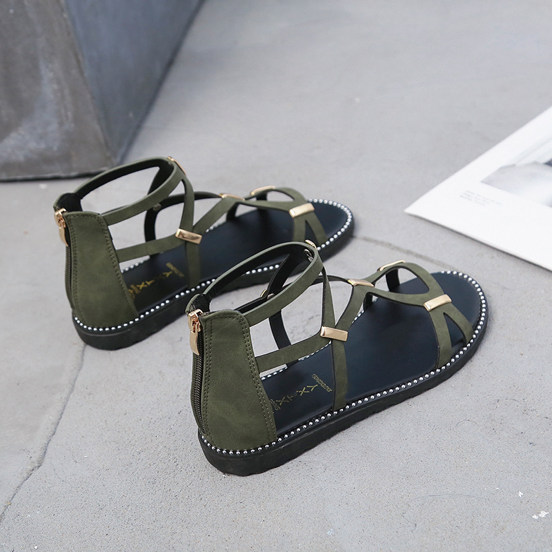 Strappy flat sandals women soft-soled comfortable and lightweight soft-soled sandals Women's slip-on shoes zapatos mujer verano 220506