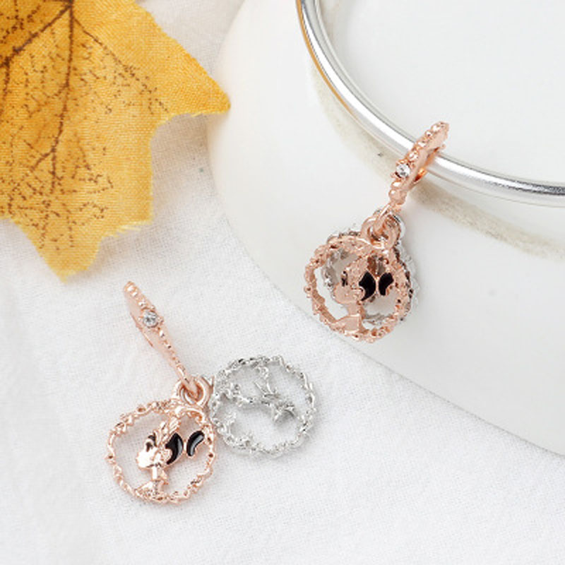 New Popular 925 Sterling Silver Queen Heart Crown DIY Beads For S925 Snake Charm Bracelet For Wome