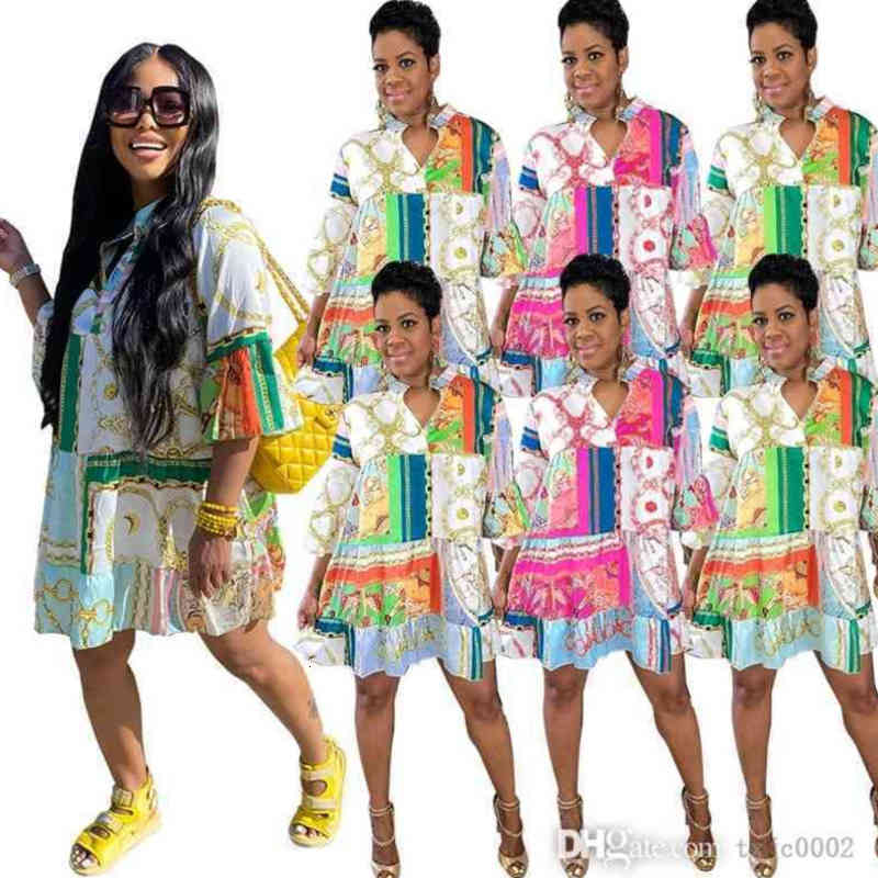 Designer Plus Size Womens Clothing Spring And Dresses Summer Open Chest Loose Skirt Gold Chain Printed Shirt Dress, Blue
Designer Plus Size Womens Clothing Spring And Dresses Summer Open Chest Loose Skirt Gold Chain Printed Shirt Dress, Blue