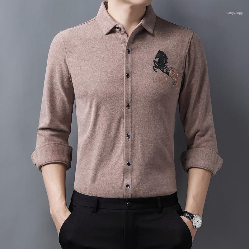 Men's Casual Shirts Autumn Winter Fleece Drilling Print Shirt Business Dress Slim Social Party Blouse Chemise Homme, Gray
Men's Casual Shirts Autumn Winter Fleece Drilling Print Shirt Business Dress Slim Social Party Blouse Chemise Homme, Gray