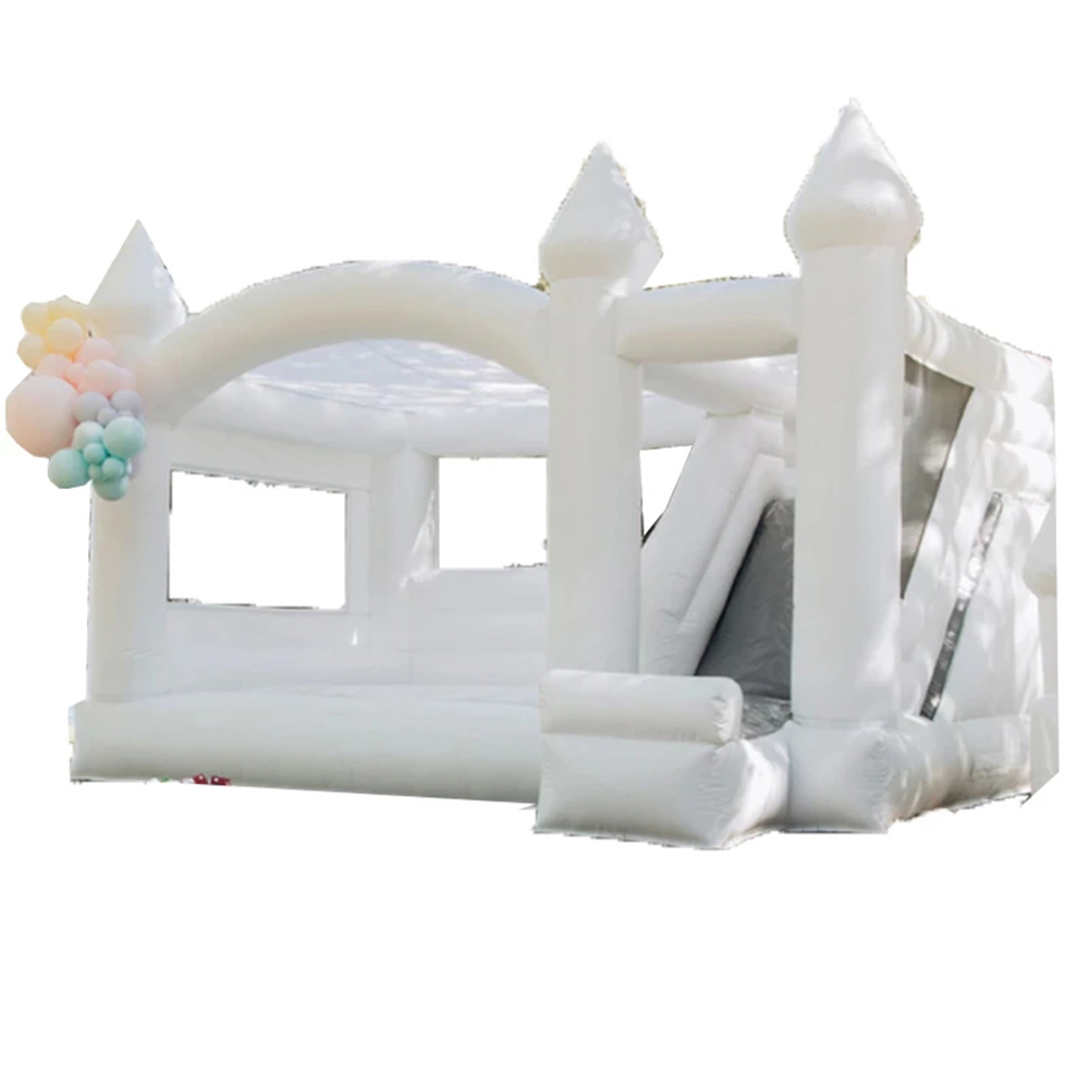 Inflatable Jump bounce jumper house Wedding Bouncy Castle With Slide Combo All white Bouncer jumping Bed1122440