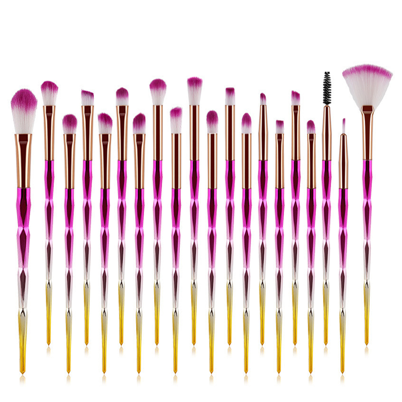 Makeup Brushs Set 20pcs Dia Fan Powder Foundation Brush Blush Blending Eyeshadow Lip Cosmetic Eye Make Up Brushes Kit Tool