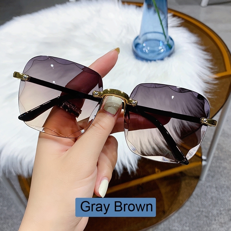 Classic Vintage Square Sunglasses Woman Gradient Mirror Frameless Sun Glasses Female Retro Fashion Rimless 220620