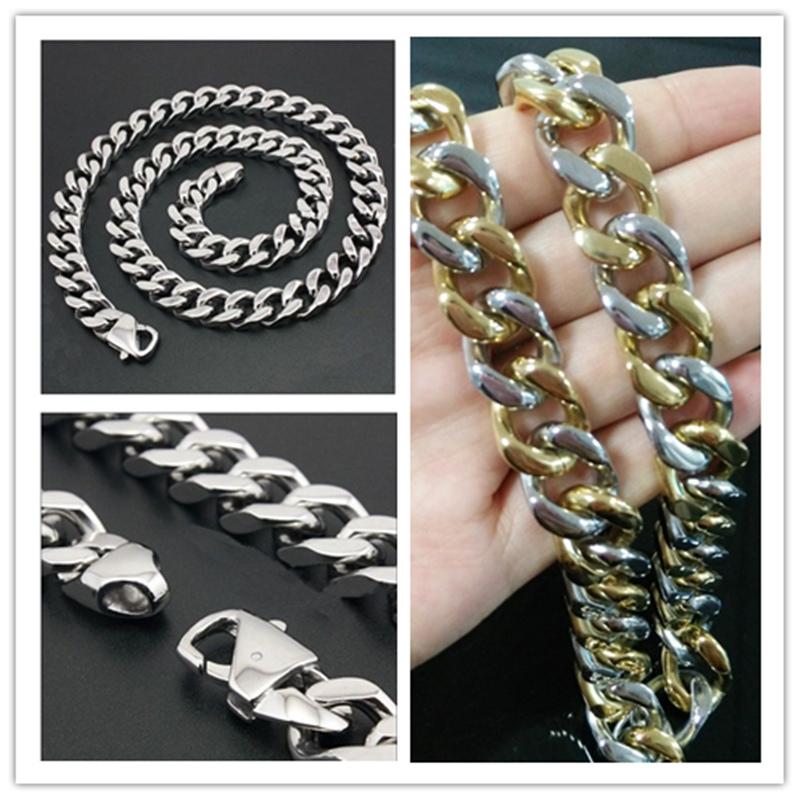 Chains Fashion 316L Stainless Steel Silver Gold Color Curb Cuban Chain Necklace For Mens Hip Hop Jewelry Wholesale RetailChains
Chains Fashion 316L Stainless Steel Silver Gold Color Curb Cuban Chain Necklace For Mens Hip Hop Jewelry Wholesale RetailChains