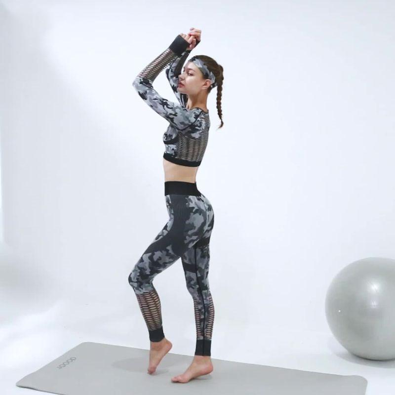 Gym Clothing Camouflage Yoga Suit Quick-drying Fitness Two-piece Sexy Beautiful Back Seamless Sports Women Sweat, Black
Gym Clothing Camouflage Yoga Suit Quick-drying Fitness Two-piece Sexy Beautiful Back Seamless Sports Women Sweat, Black