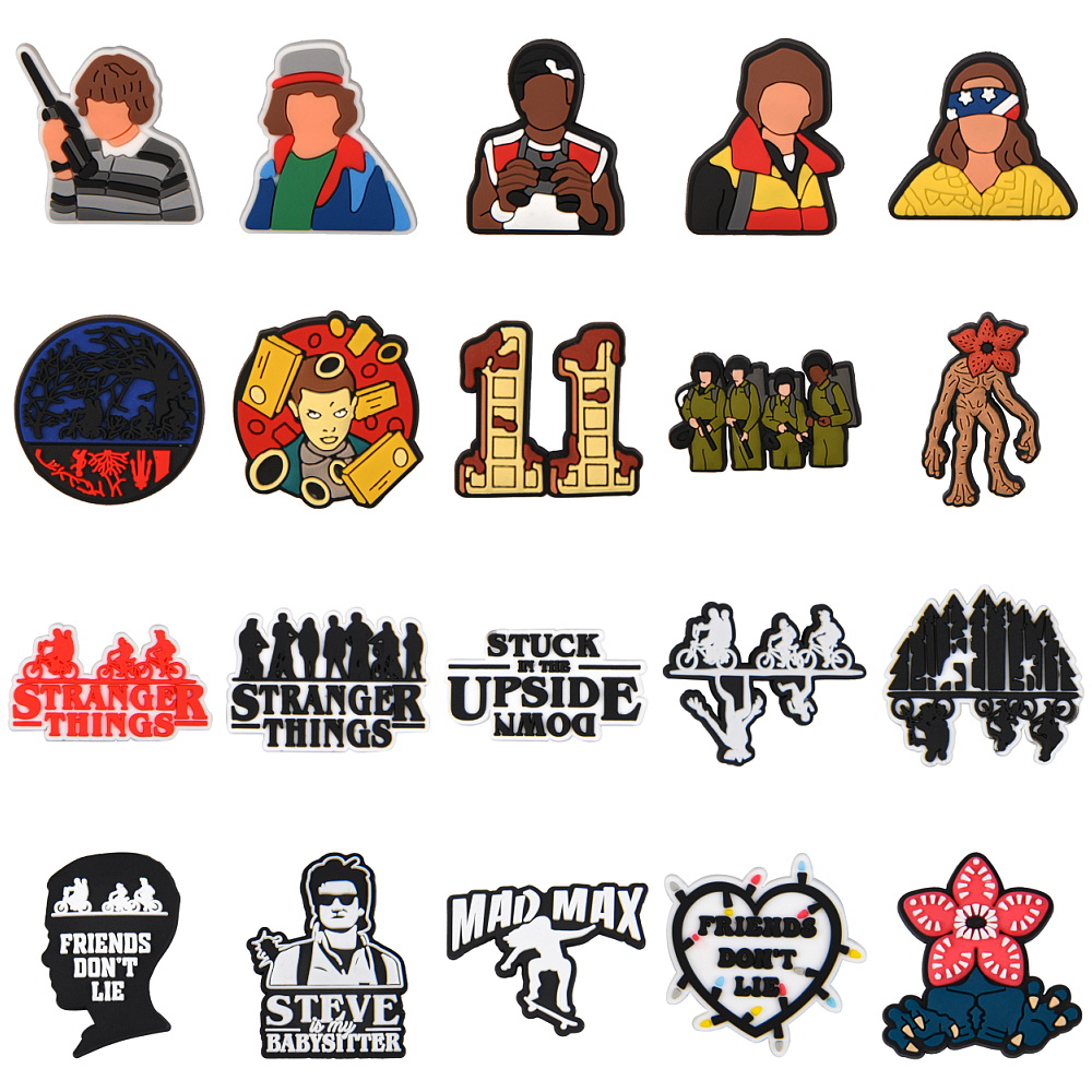 Stranger Things Available Promotional Shoes Decoration Charms Soft PVC Shoe Charms For Croc luxury wholesales
Stranger Things Available Promotional Shoes Decoration Charms Soft PVC Shoe Charms For Croc luxury wholesales