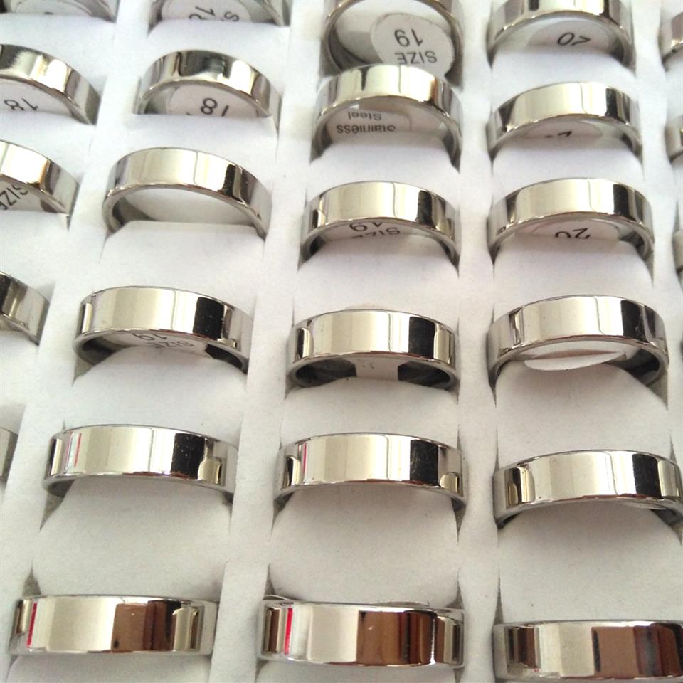 Whole Bulk lots 100PCS Unisex Silver 6mm Plain Quality Shiny 316L Stainless Steel Wedding Engagement Rings Lovers Couples Fing204R
Whole Bulk lots 100PCS Unisex Silver 6mm Plain Quality Shiny 316L Stainless Steel Wedding Engagement Rings Lovers Couples Fing204R