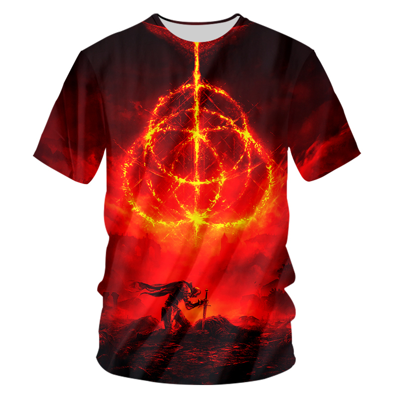 Elden Ring Arrival TShirt Plus Size 3D Game Print T Shirt Homme Elden Ring Summer Casual Hip Hop Short Sleeve Tops 220623