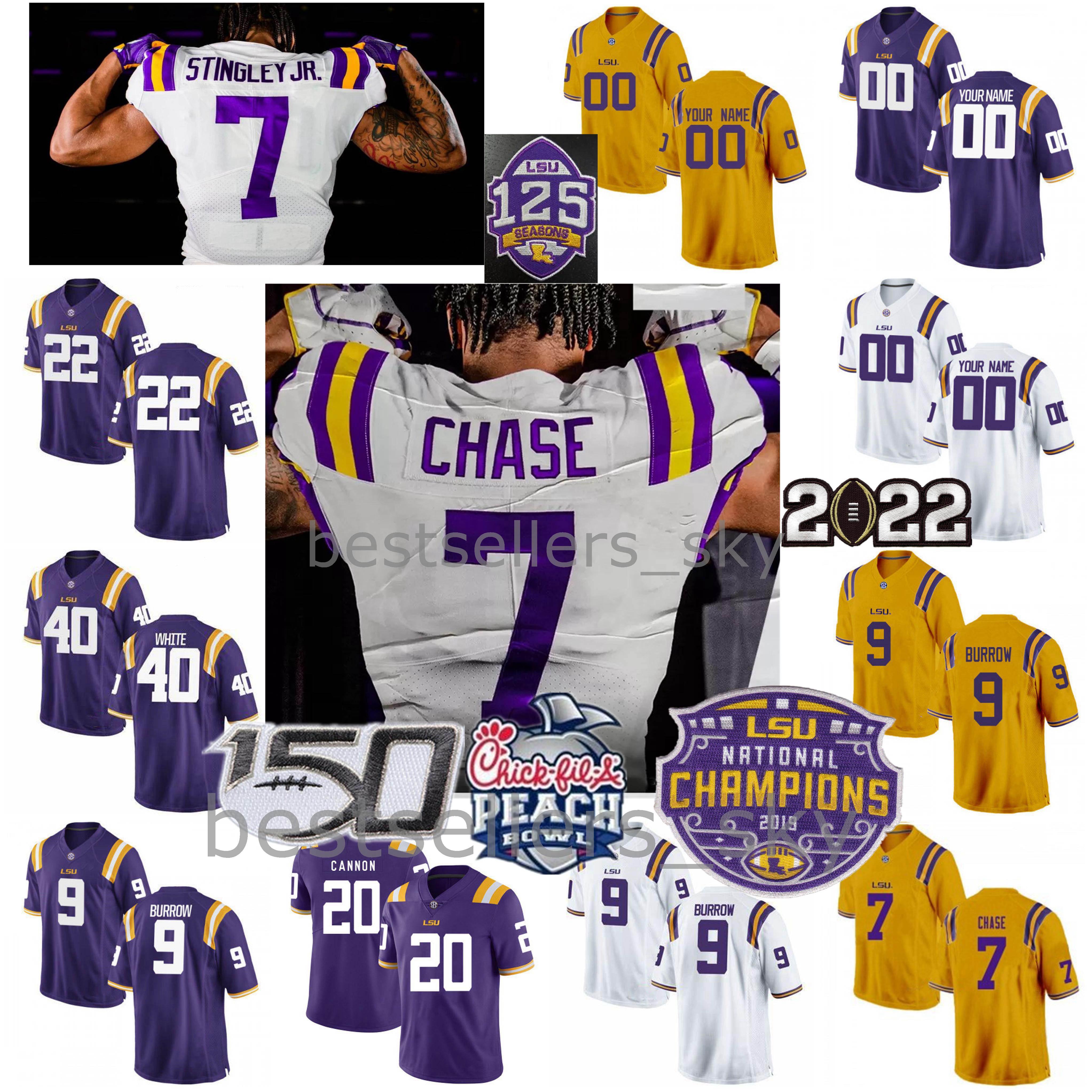 NCAA LSU Tigers College Football Jerseys Derek Stingley Jr. Jersey Leonard Fournette Justin Jefferson Derrius Guice Patrick Peterson Jamal Adams Custom Stitched, Men's purple with 125th patch
NCAA LSU Tigers College Football Jerseys Derek Stingley Jr. Jersey Leonard Fournette Justin Jefferson Derrius Guice Patrick Peterson Jamal Adams Custom Stitched, Men's purple with 125th patch