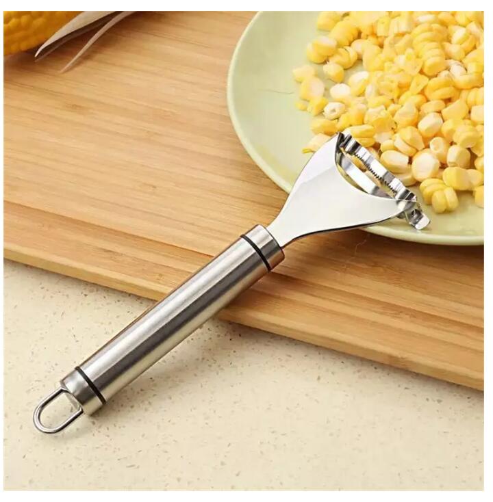 Stainless Steel Corn Stripper Fruit & Vegetable Tools Cob Peeler Threshing Kitchen Gadget Cutter Slicer Ergonomic Handle C0602G5s