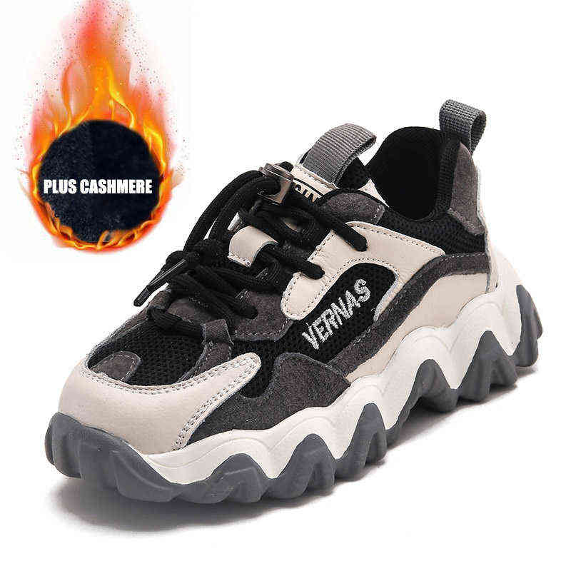 Casual Kids Shoes Boys Breathable Mesh Soft Soles Non-slip Children Sneakers Warm Winter Shoes Sports Running Chaussure Enfant G220413