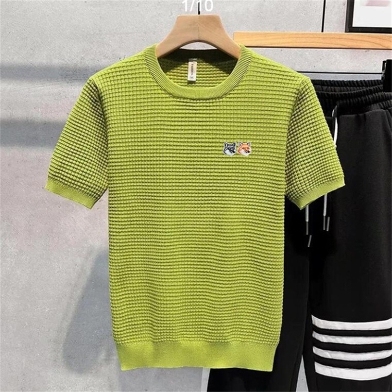 Mens Knitting Polo Shirt Male Short Sleeve Luxury Maison Mascot Embroidery Brand Slim Fit T Golf Men Tops 220606, Green
Mens Knitting Polo Shirt Male Short Sleeve Luxury Maison Mascot Embroidery Brand Slim Fit T Golf Men Tops 220606, Green