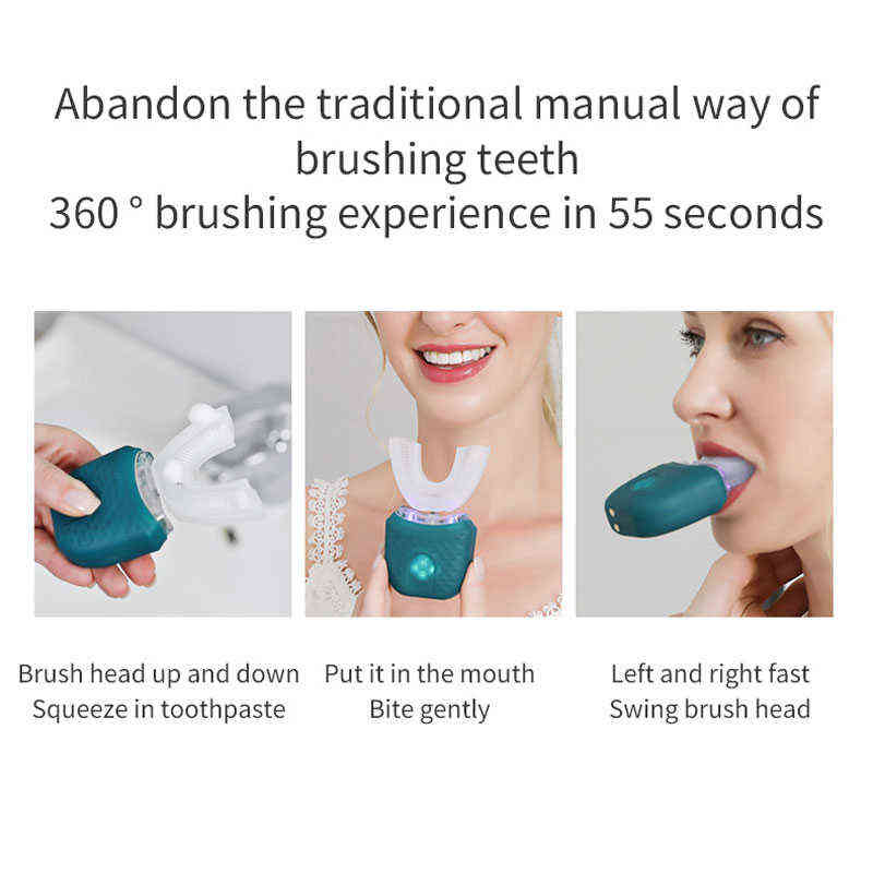 Toothbrush Electric Toothbrush for Children and Adult Automatic Usb Charge U shaped Ultrasonic 360 Degree Children's 0511