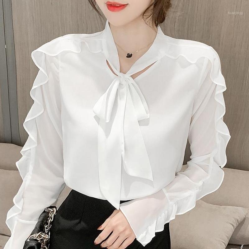 Women' Blouses & Shirts Long Sleeve Ruffles Chiffon Blouse Shirt Women Tops Blusas Mujer De Moda 2022 Bow V-Neck E375, White
Women' Blouses & Shirts Long Sleeve Ruffles Chiffon Blouse Shirt Women Tops Blusas Mujer De Moda 2022 Bow V-Neck E375, White