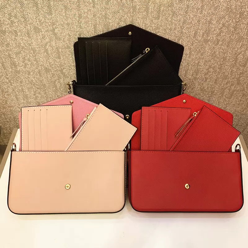 Top quality Card Holder Wallets Designer bags envelope Single chain 3pcs set gold metal fittings with Box Crossbody messenger bag Handbags Women shoulder, White letter pattern
Top quality Card Holder Wallets Designer bags envelope Single chain 3pcs set gold metal fittings with Box Crossbody messenger bag Handbags Women shoulder, White letter pattern