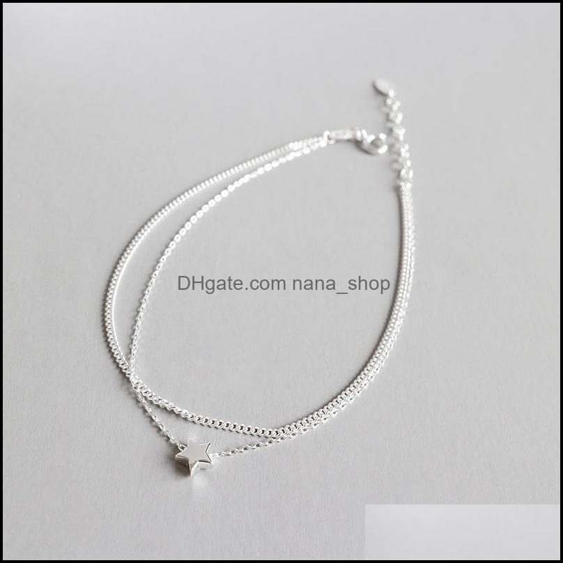 Anklets Jewelry Real 925 Sterling Sier Ankle Bracelet Fine Double Layers Star Charm For Women Girls Lovely Gift Yma013 Drop Delivery 2021 Nk
Anklets Jewelry Real 925 Sterling Sier Ankle Bracelet Fine Double Layers Star Charm For Women Girls Lovely Gift Yma013 Drop Delivery 2021 Nk