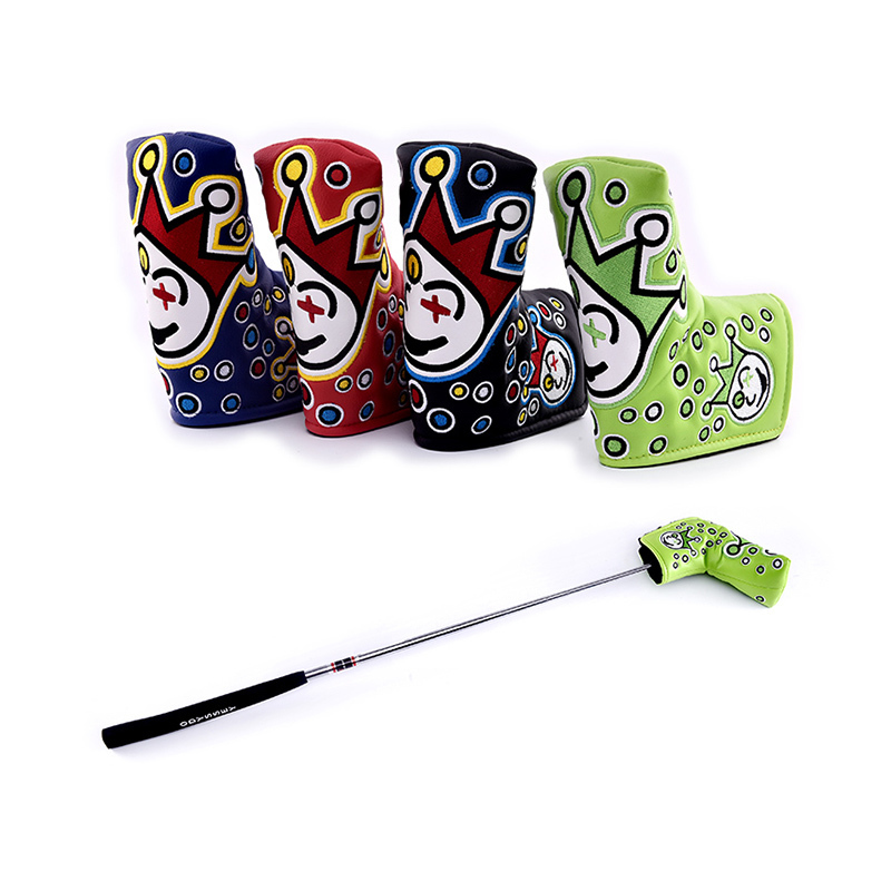 Golf Putter Headcover clown Cover hook and loop fasteners Closure PU Leather spider Golf Putter Headcover golf 220606