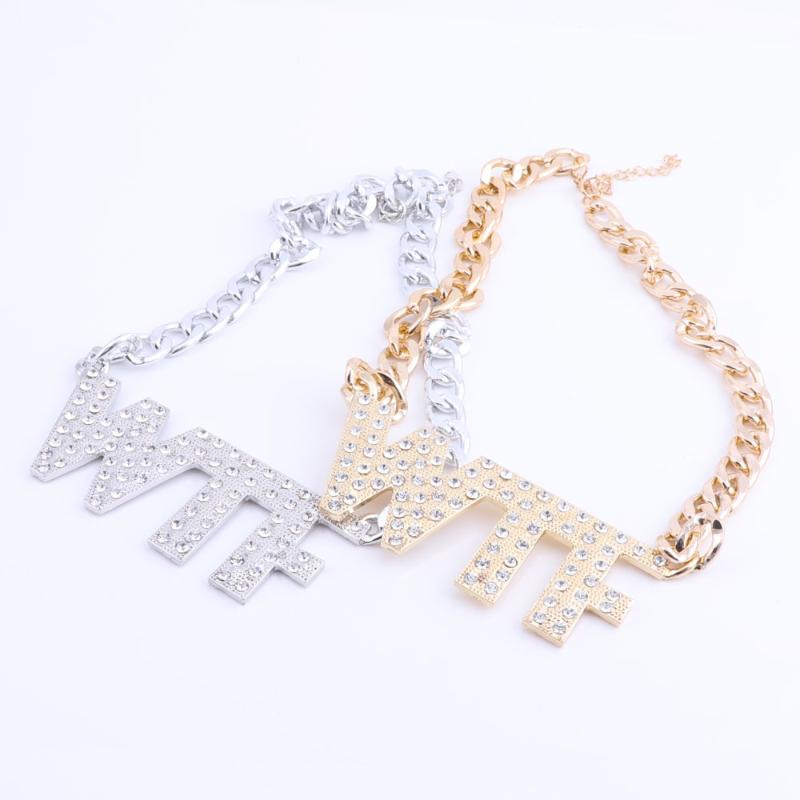 Chokers Fashion Letter Pendant Necklace Rhinestones Alphabet "WTF" Gold/Silver Color Chain For PartyChokers
Chokers Fashion Letter Pendant Necklace Rhinestones Alphabet "WTF" Gold/Silver Color Chain For PartyChokers