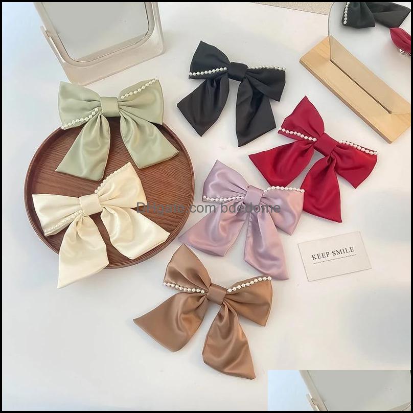 Hair Clips Barrettes Jewelry Women Solid Color French Pearl Fabric Elegant Large Bow-Knot Hairpin Female Versio Dherv
Hair Clips Barrettes Jewelry Women Solid Color French Pearl Fabric Elegant Large Bow-Knot Hairpin Female Versio Dherv