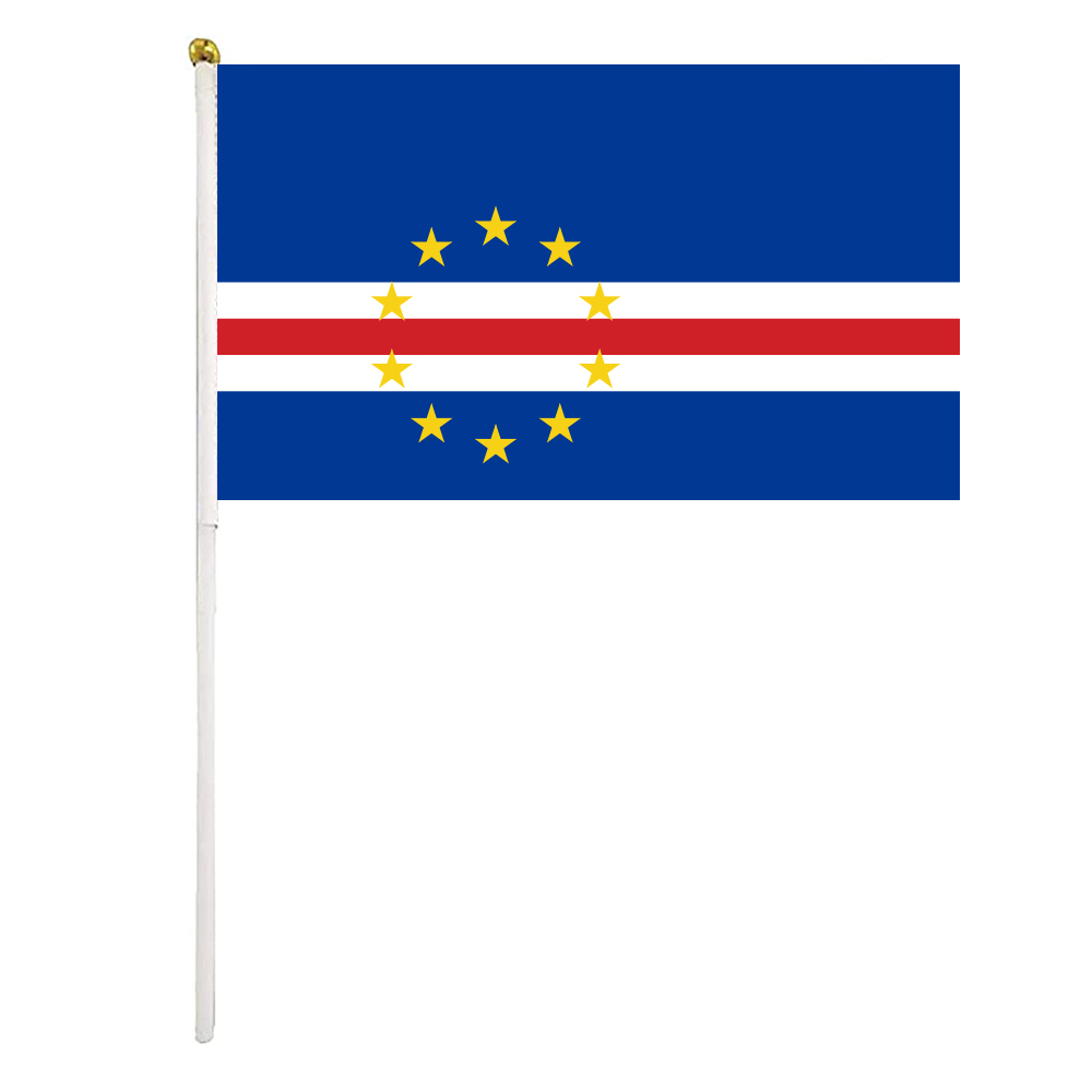 Cape Verde Hand Waving Flag 14X21CM Premium Polyester Mini World Country Flag Banner With Plastic Flagpole
Cape Verde Hand Waving Flag 14X21CM Premium Polyester Mini World Country Flag Banner With Plastic Flagpole