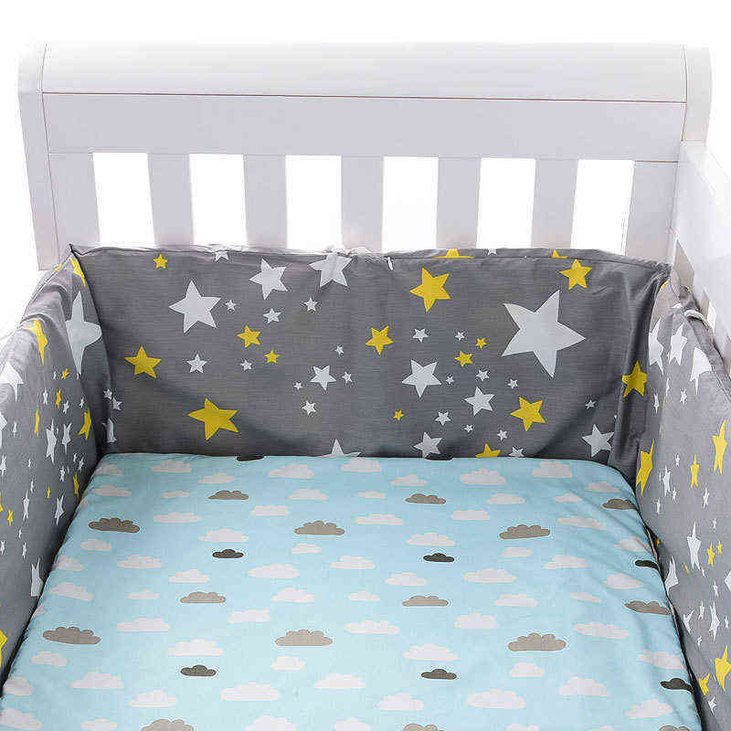 Baby Crib Bumper Set Newborn Polka Dot Cotton Printed Cot Bumpers in Crib Infant Protector For Baby Boy Girl Boy 200*30cm G220421