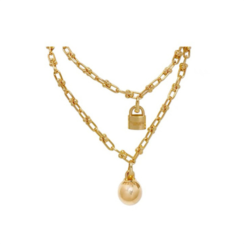 Luxury Titanium Steel Necklace Men and Women Designer Gold Silver Drop Ball Lock Bamboo Double Circle Jewelry Ladies Friends Birthday Gift Jewelry Accessories
Luxury Titanium Steel Necklace Men and Women Designer Gold Silver Drop Ball Lock Bamboo Double Circle Jewelry Ladies Friends Birthday Gift Jewelry Accessories
