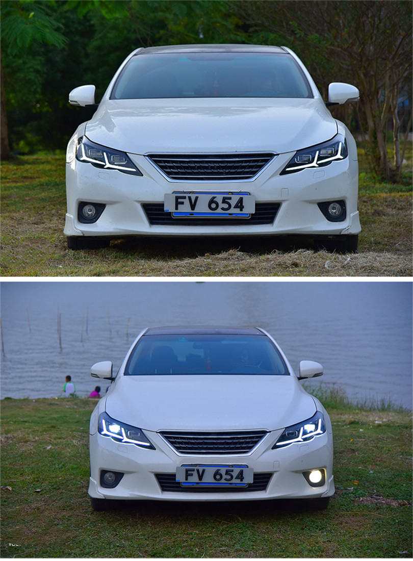 Car Lamp For Toyota Mark X LED Headlight 2010-2013 Reiz LED Dynamic Turn Signal Front Lights High Beam Daytime Running Light