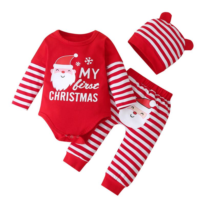 Clothing Sets 3-24m Baby Girls Christmas Santa Claus Print Long Sleeve Romper Bodysuit+striped Pants+hat Outfits Infant Clothes, Red
Clothing Sets 3-24m Baby Girls Christmas Santa Claus Print Long Sleeve Romper Bodysuit+striped Pants+hat Outfits Infant Clothes, Red