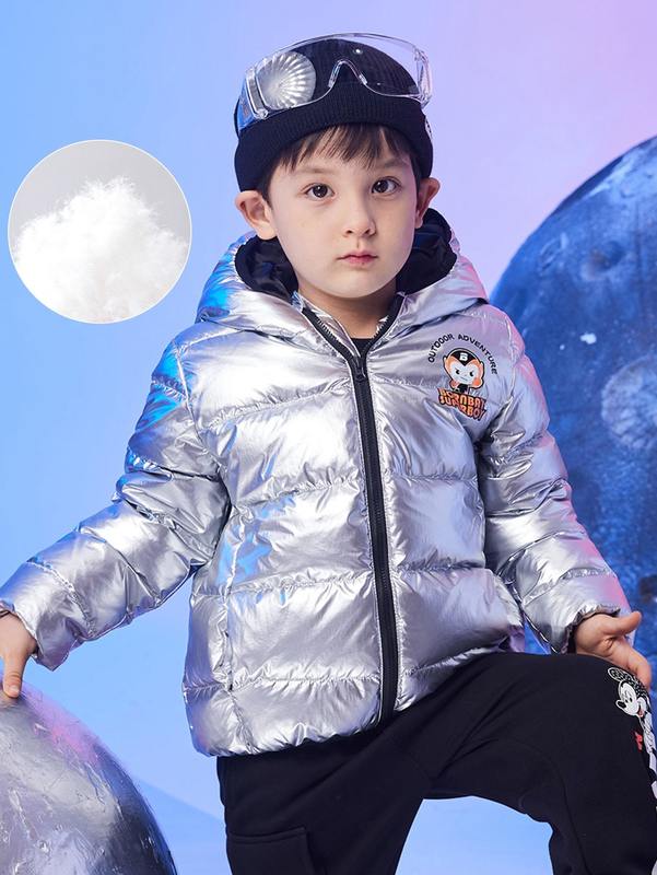 Toddler Boys Cartoon & Letter Graphic Hooded Down Coat SHE