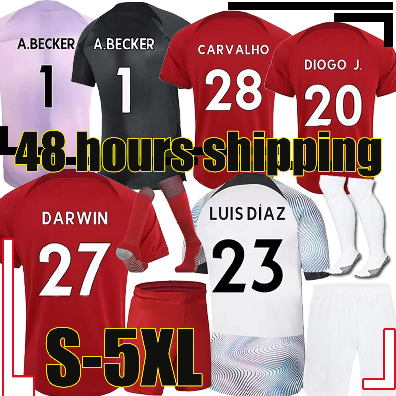 4XL 5XL 22/23 season home away soccer jerseys 2022 2023 DARWIN Carvalho Mohamed Diogo KEITA Luis DIaz football shirt men kids kit Fabio Minamino Alexander Arnold TOP, 22-23 away