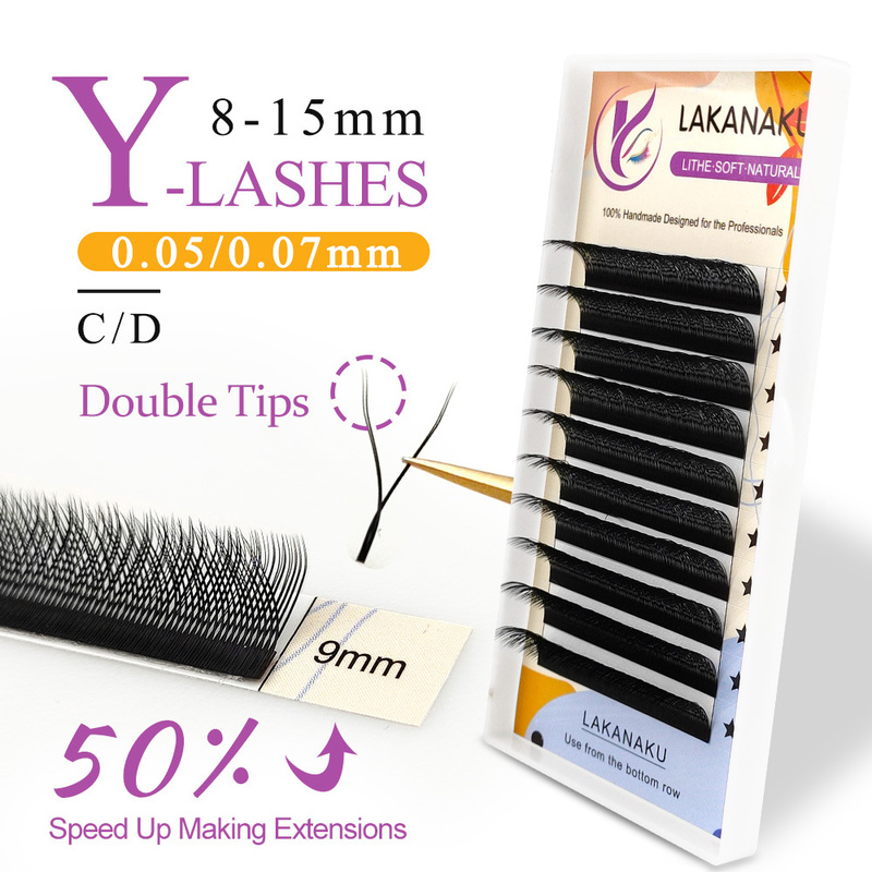 LAKANAKU YY Shape Volume Lashes Y Eyelash Extensions Cilia and Brazilian Cashmere Mink Cilios 220524