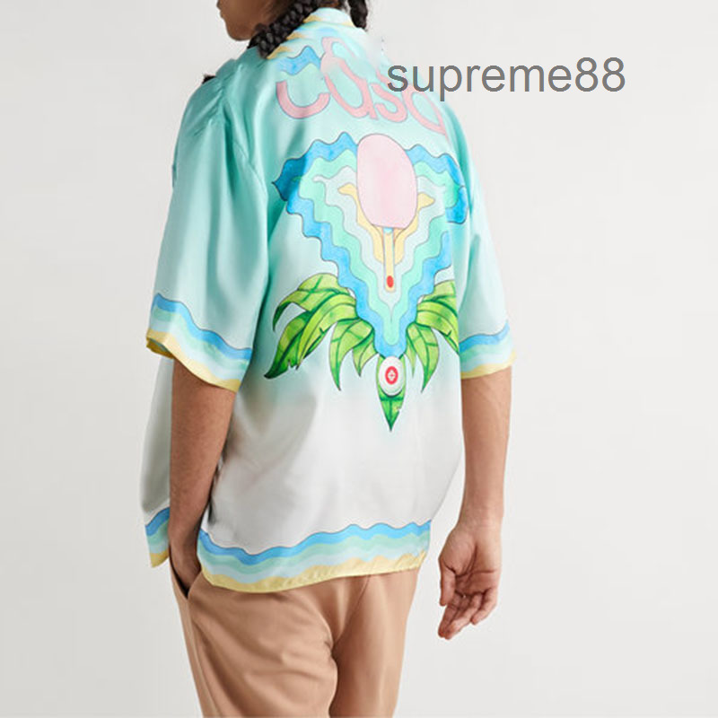 Casablanca 22ss ocean beach theme print mens shirts womens Hawaiian short sleeve shirt, Cyan
Casablanca 22ss ocean beach theme print mens shirts womens Hawaiian short sleeve shirt, Cyan