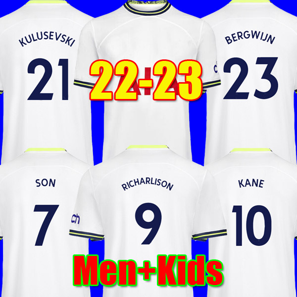KANE SON 21 22 23 RICHARLISON Soccer Jerseys KULUSEVSKI HOJBJERG colorful Away 2022 2023 LUCAS Tottenham Third 3rd Football kit shirt SPURS home tops Men kids sets
KANE SON 21 22 23 RICHARLISON Soccer Jerseys KULUSEVSKI HOJBJERG colorful Away 2022 2023 LUCAS Tottenham Third 3rd Football kit shirt SPURS home tops Men kids sets