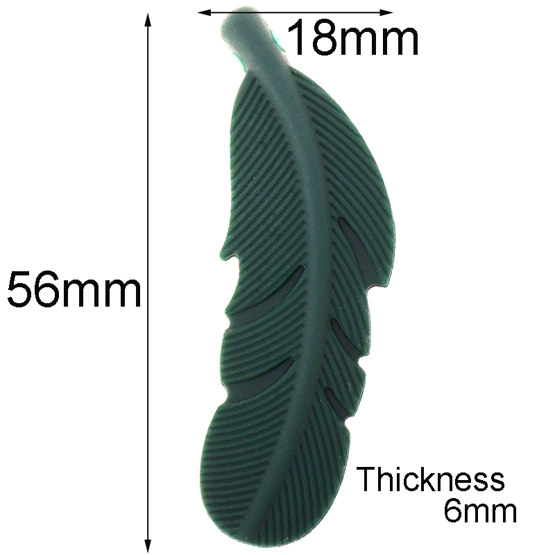 ATOB 30PCS Silicone Bite Beads Feather BPA Free Teether DIY Necklace Baby DIY Rodent Silicone Nursing Pendant Chewing Beads 220326