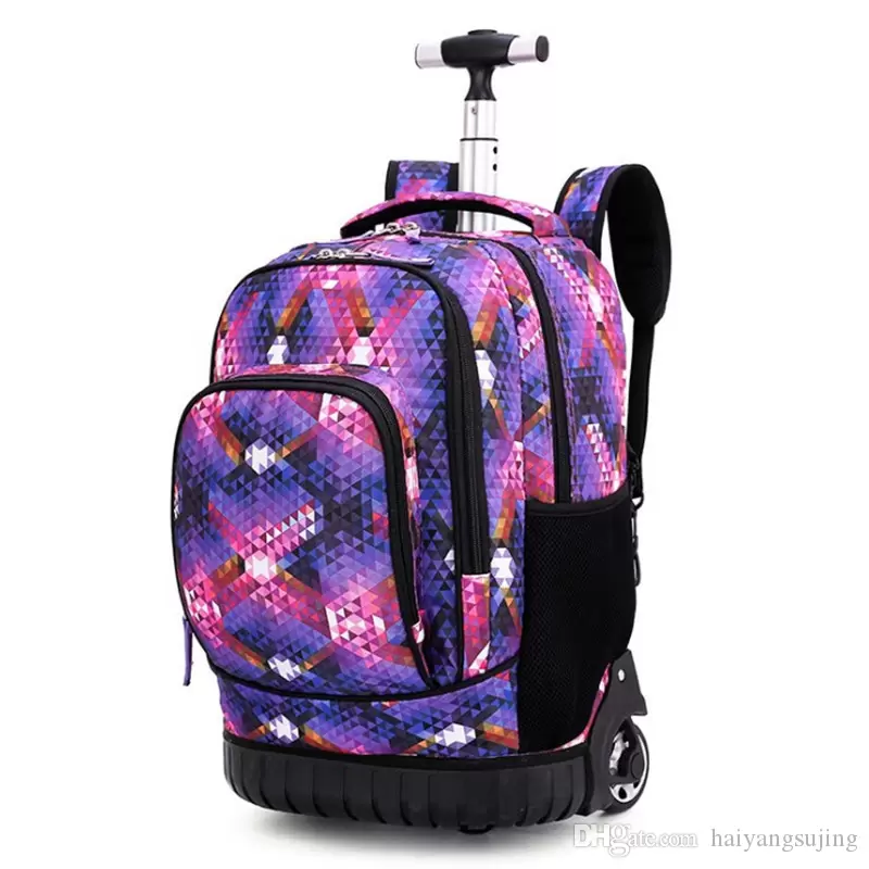 Middle school students trolley bags for boy travel backpack teens schoolbag girl luggage waterproof children's wheel computer bag suitcase