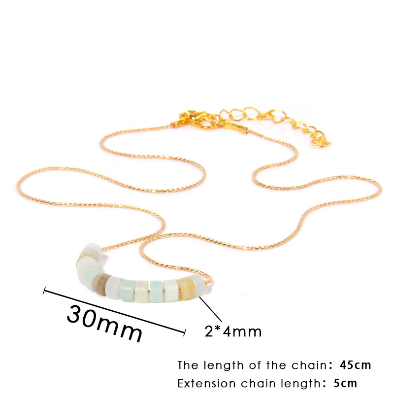 Natural stone necklace Amazonium Tiger Eye Stone Amethyst Senecioserpe Spacer Golden Chain Chakra Necklaces For Women jewelry