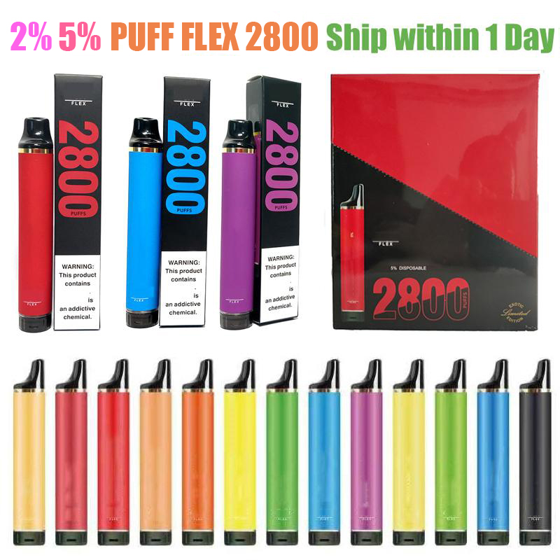 Puff Flex 2800 puffs disposable vape pen E Cigarette kits 8ML prefilled 20Colors 5% 2%
Puff Flex 2800 puffs disposable vape pen E Cigarette kits 8ML prefilled 20Colors 5% 2%
