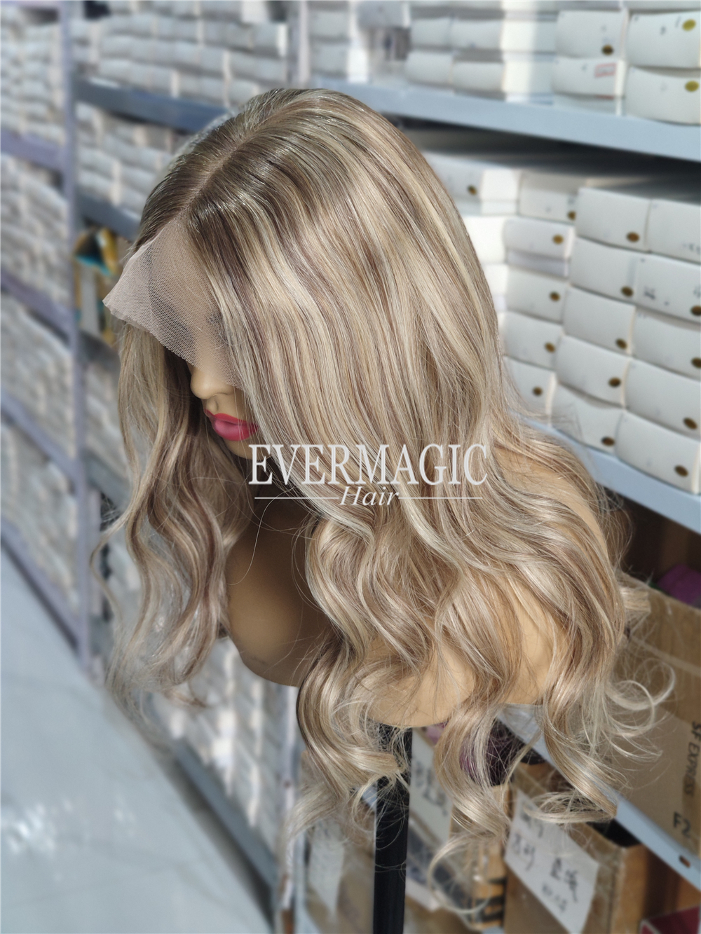 Celebrity Style Balayage 8C60 Color Deep Part Lace Front Wigs Super Natural Hair Line