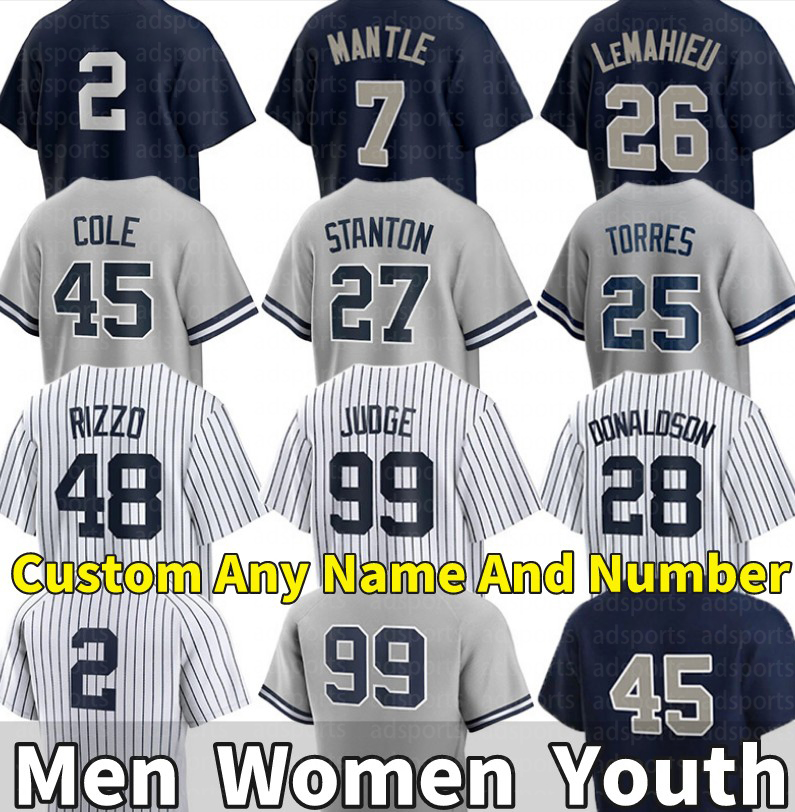 Custom Yankee Baseball Jerseys Anthony Rizzo Aaron Judge Gerrit Cole Derek Jeter Giancarlo Stanton Donaldson DJ LeMahieu Gleyber Torres Joey Gallo Hicks Jersey, Men's color 1
Custom Yankee Baseball Jerseys Anthony Rizzo Aaron Judge Gerrit Cole Derek Jeter Giancarlo Stanton Donaldson DJ LeMahieu Gleyber Torres Joey Gallo Hicks Jersey, Men's color 1